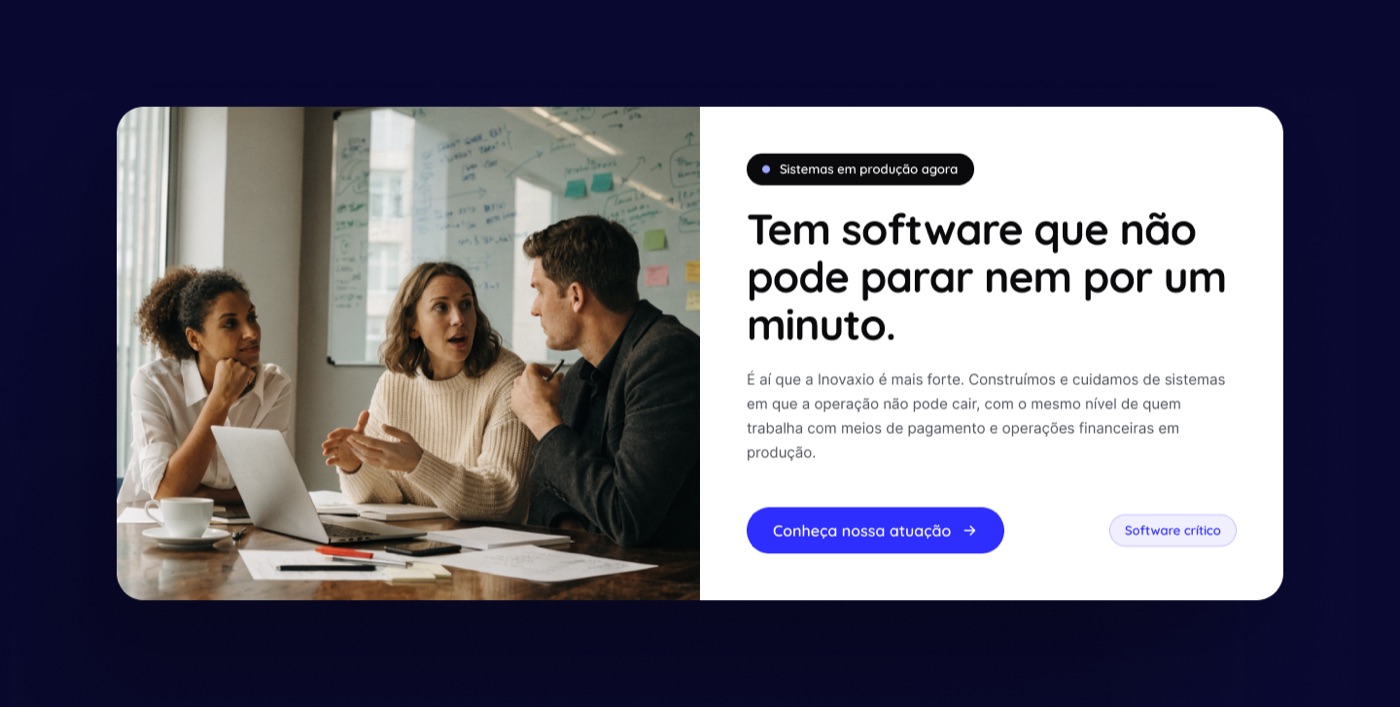 Inovaxio mission-critical software section