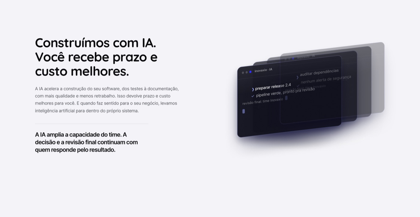 Inovaxio — software from idea to operation section